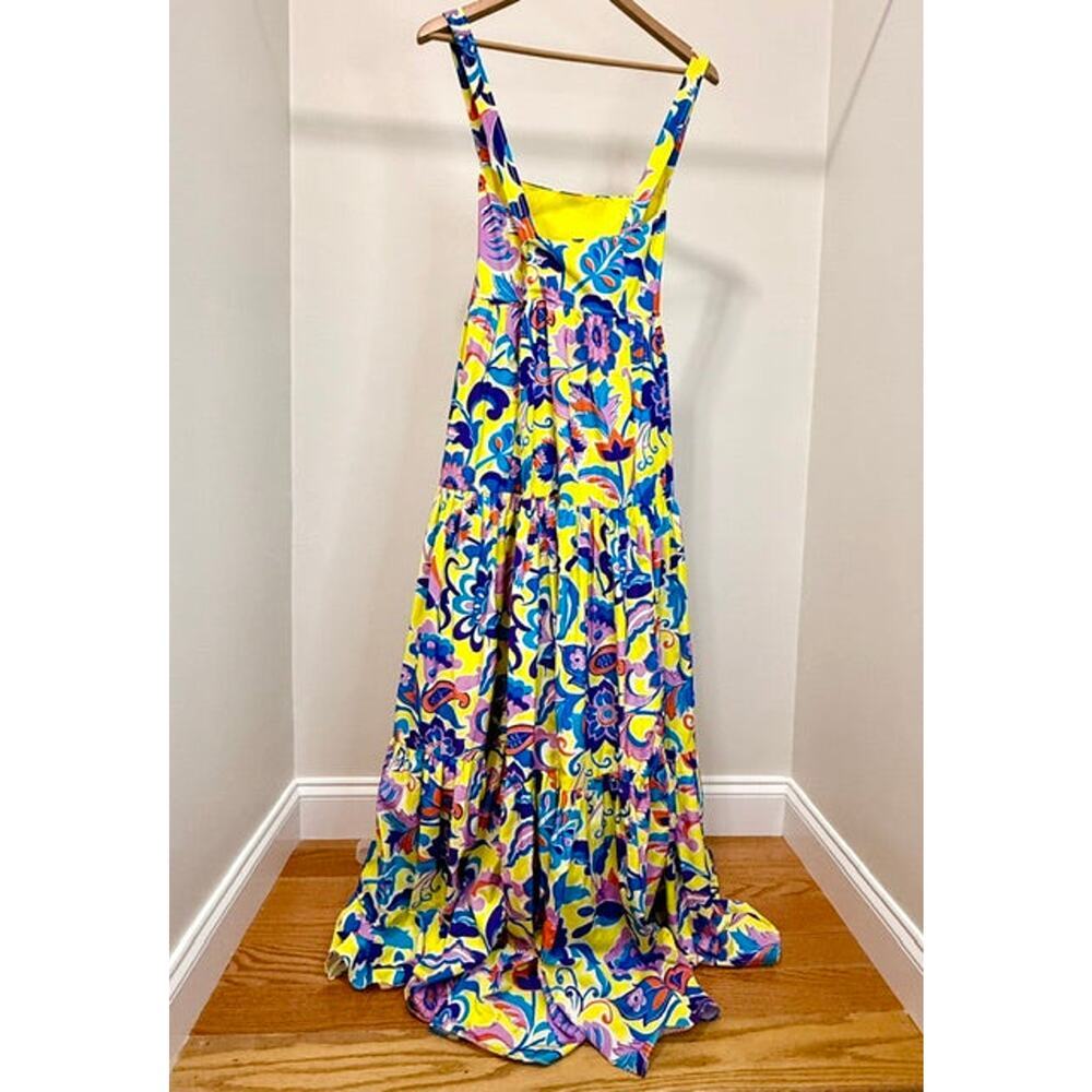 J.Crew Tiered Taffeta Floral Maxi Dress Sz14 NWT - Picture 4 of 8